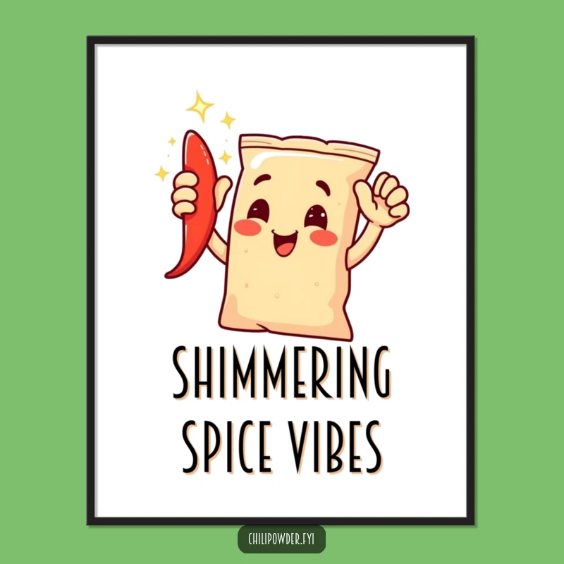 Instant Funny Chili Powder High-Five Digital Art: Spicy Wall Decor