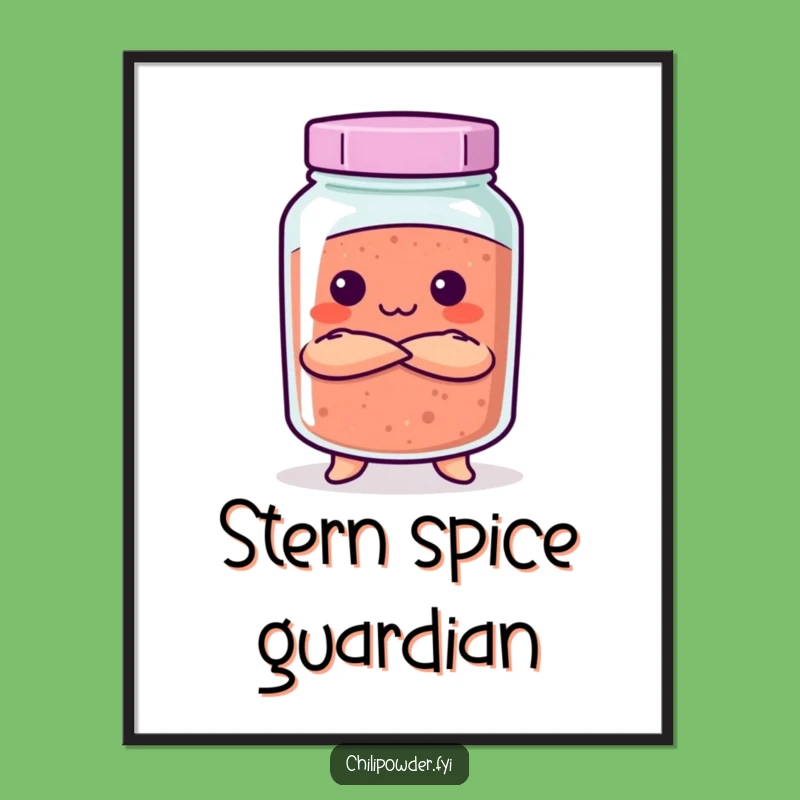 Funny Stern Kawaii Chili Jar Digital Art - Playfully Strict Decor Gift