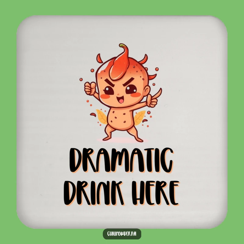 Funny Spicy Chili Powder Coaster: Dramatic Style, Bold Protection, Gift