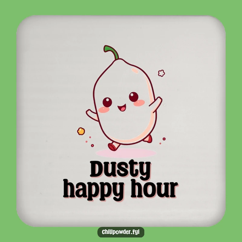 Funny Hopping Chili Dust Coaster - Playful Protection for Tables