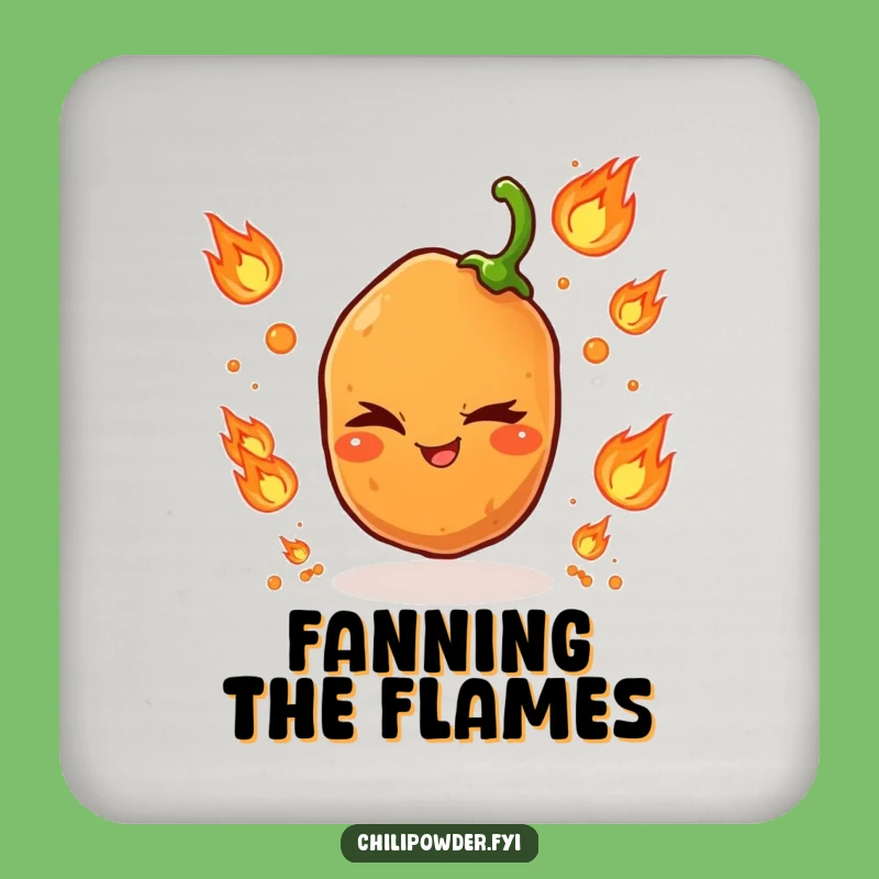 Funny Chili Flame Juggling Coaster: Protect Tables with Spicy Charm!