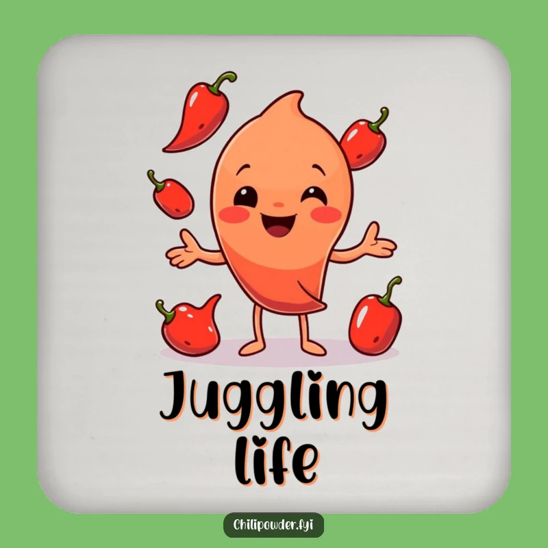 Funny Chili Powder Juggling Coaster Set: Protect Tables with Spice
