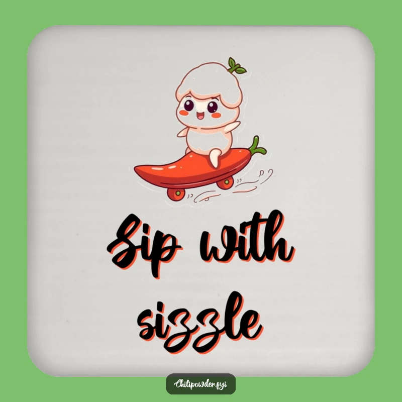 Funny Chili Powder Surf Coaster - Hilarious Pepper Protection for Your Surfaces