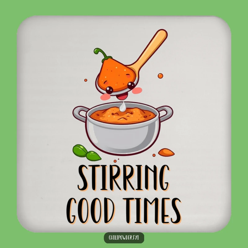 Funny Chili Spoon Joy Coaster: Protect Surfaces with a Stir of Cheer