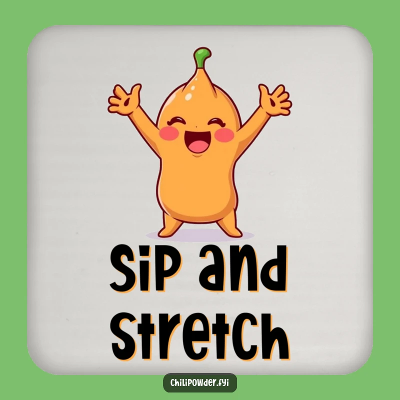 Funny Chili Stretch Coaster: Protect Surfaces with Morning Cheer