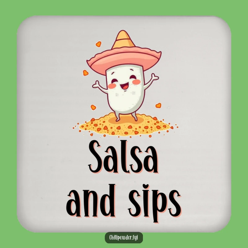 Funny Dancing Chili Powder Sombrero Coaster Set: Fiesta Table Protection