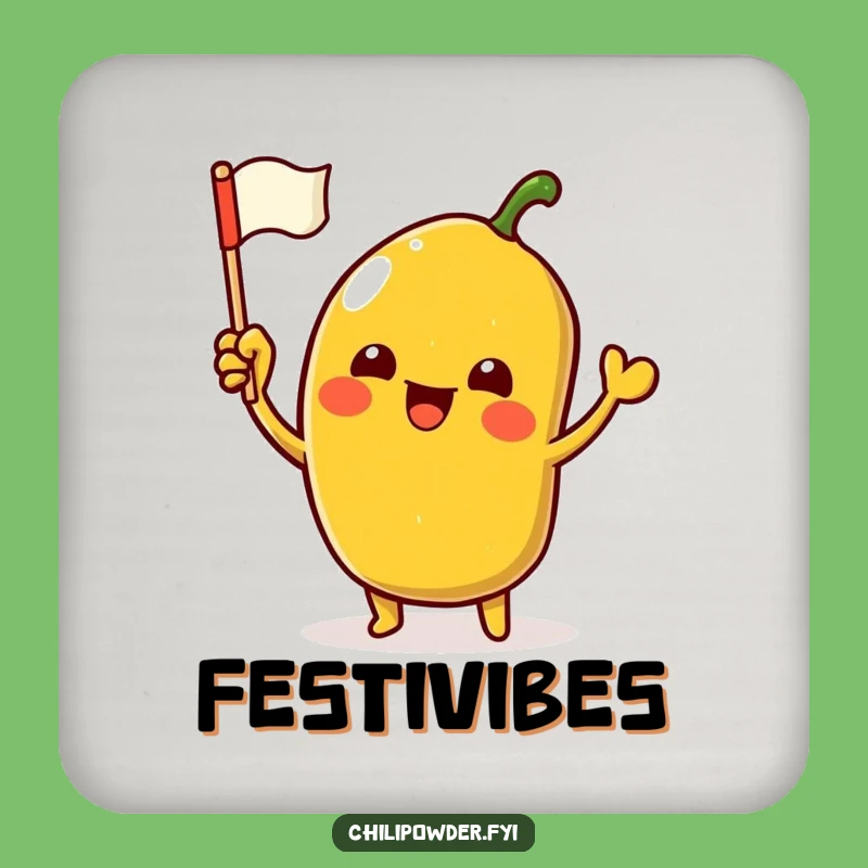 Funny Kawaii Chili Powder Coaster Set: Hilarious Protection with Spicy Flair