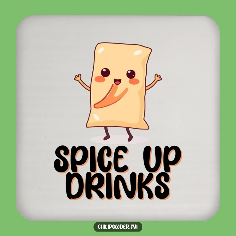 Funny Kawaii Chili Powder Salsa Dancer Coaster - Protect Surfaces with Spice Gift