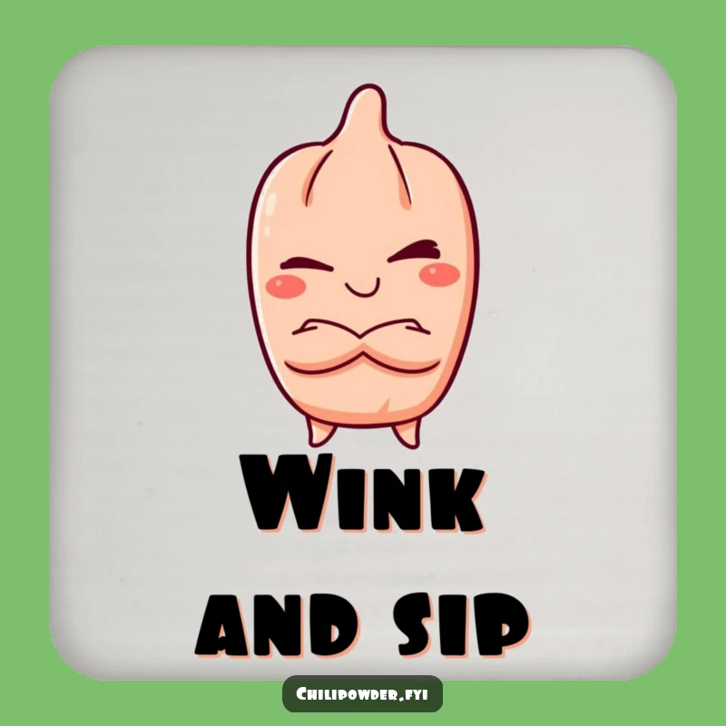 Funny Kawaii Chili Wink Coaster: Mischievous Protection, Gift