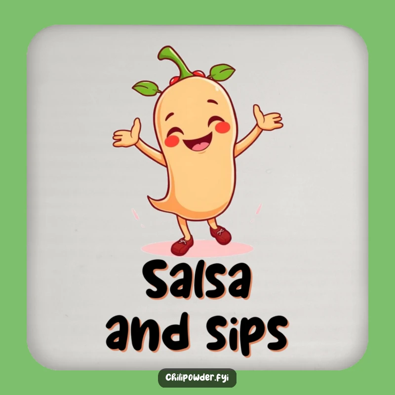 Funny Salsa Dancing Chili Powder Coaster: Protect Surfaces with Spicy Style!