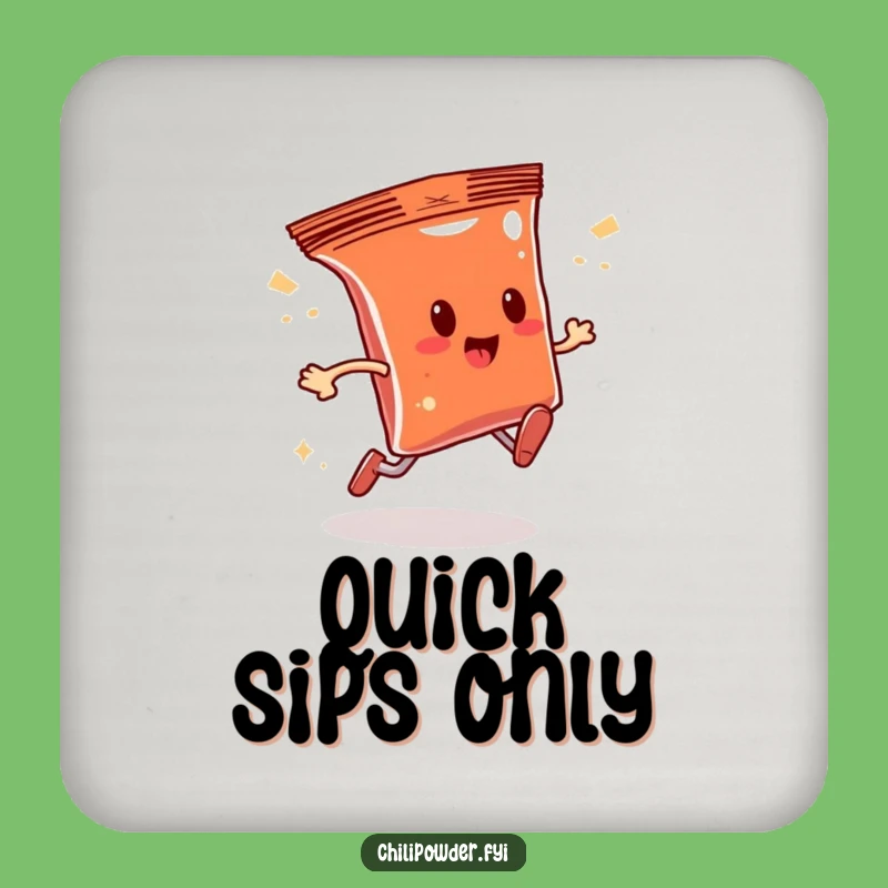 Funny Sparkle Run Chili Powder Coaster - Protect Surfaces With Spicey Speed!