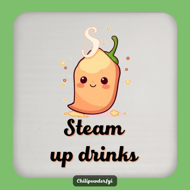 Funny Steamy Chili Coaster - Playful Protection with Warmth