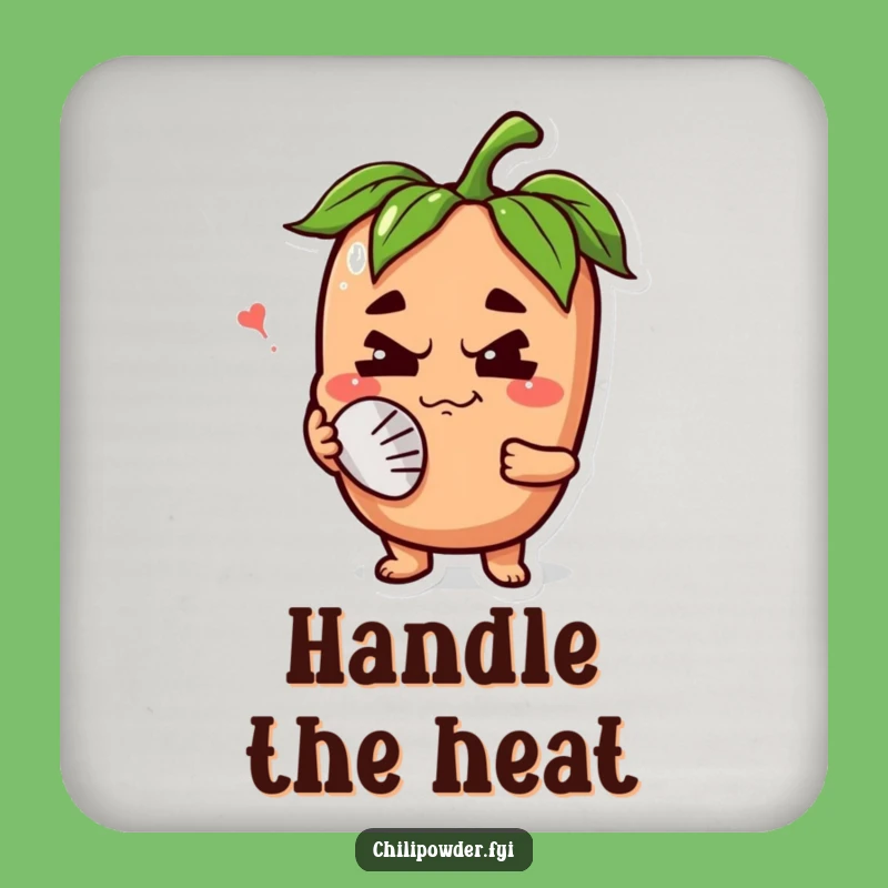 Funny Chili Powder Grimace Coaster: Fanning Face Protection Gift