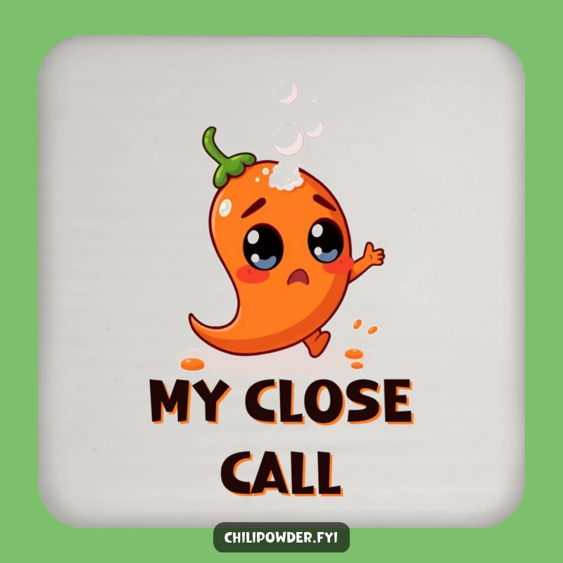 Chili Powder Dodge Coaster Set - Funny Surprised Spice