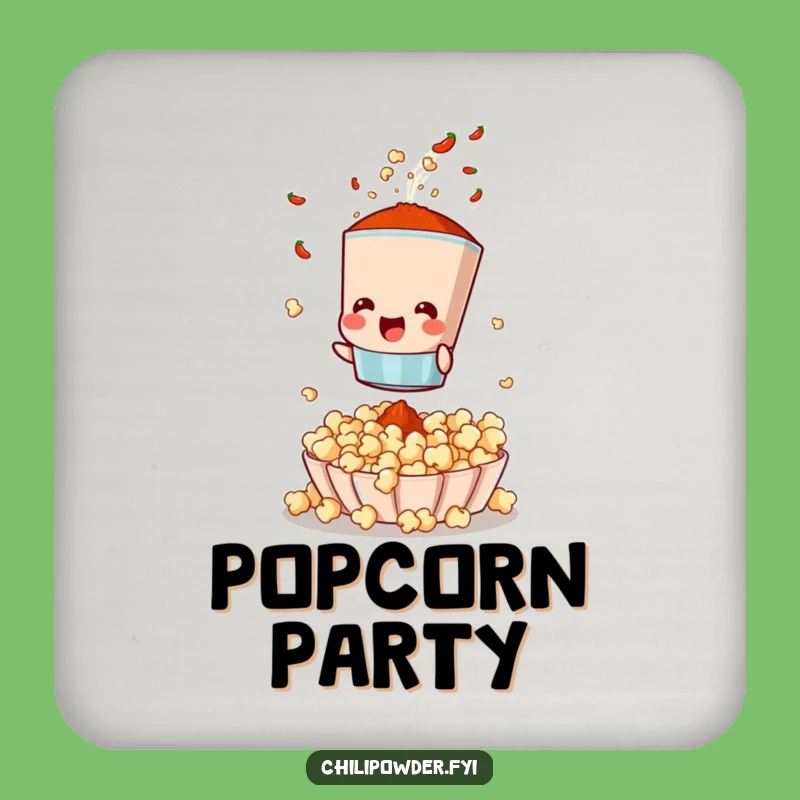 Funny Chili Sifter Coaster: Protect Surfaces with Popcorn Spice Humor