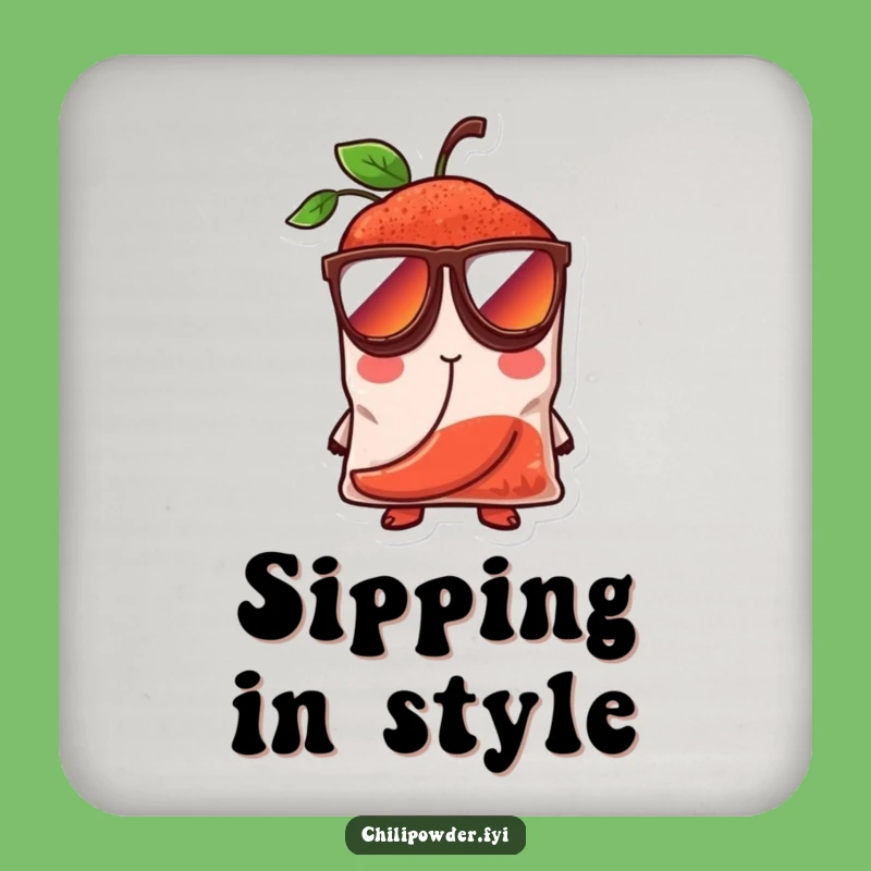 Funny Cool Chili Powder Coaster - Protect Surfaces With Spicey Style!