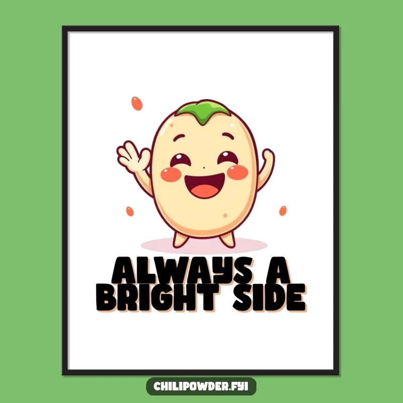 Funny Kawaii Chili Powder Wave Poster - Cheerful Spicy Cartoon Wall Art Gift