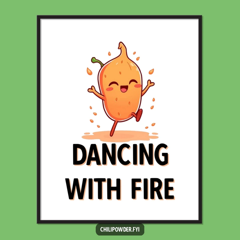 Funny Dancing Chili Powder Poster: Wall Art That Ignites Laughter