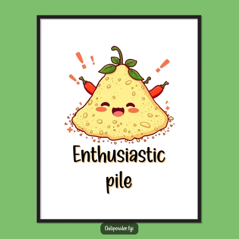Funny Chili Powder Poster: Cheerful Spice Art Print for Enthusiasts