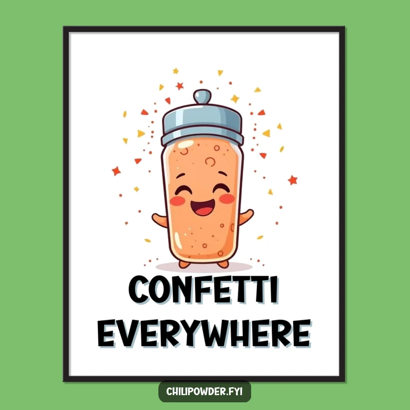 Funny Chili Confetti Poster: Party Explosion Art, Perfect Wall Decor Gift!