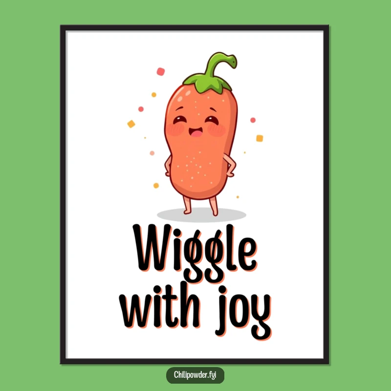 Funny Chili Sprinkle Poster: Merry Spice Dancer Art Print Gift