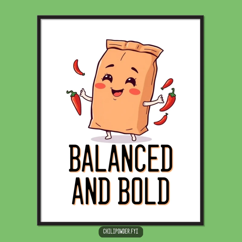 Funny Juggling Chili Powder Poster - Playful Spice Character Art Print!