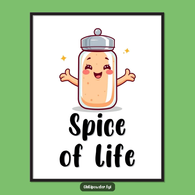 Funny Kawaii Chili Shaker Poster - Hugs of Spice for Your Wall