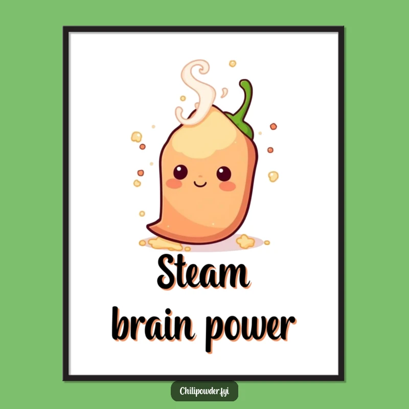 Funny Steamy Chili Poster - Playful Heat for Your Walls