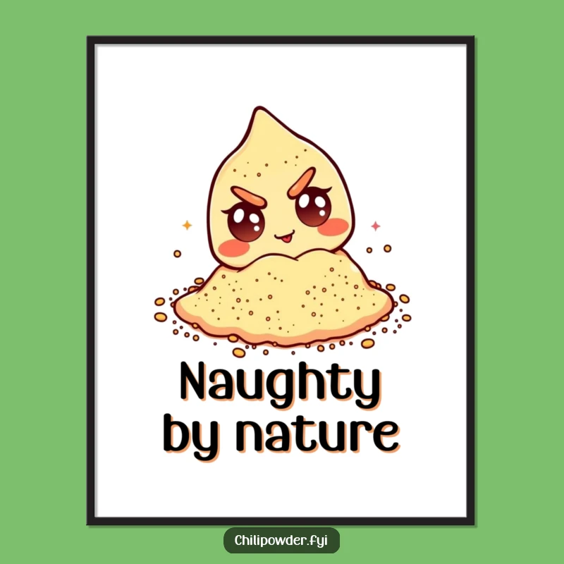 Funny Winking Chili Powder Poster: Googly Eyes Art Print for a Mischievous Vibe