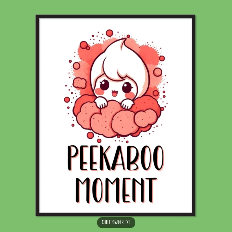 Funny Chili Powder Peek Poster: Mysterious Spice Art for Walls