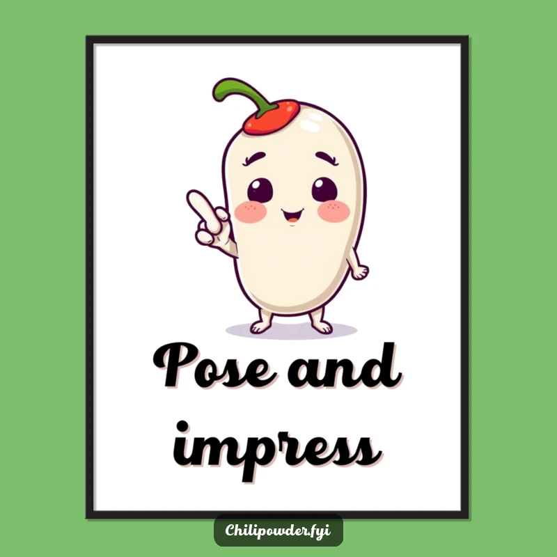 Funny Kawaii Chili Pose Poster: Add Playful Flair to Your Walls