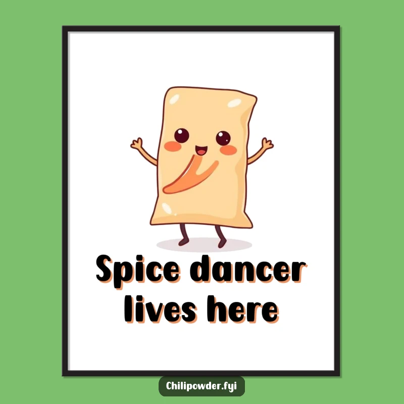 Funny Kawaii Chili Powder Salsa Dancer Poster - Spicy Wall Art Gift
