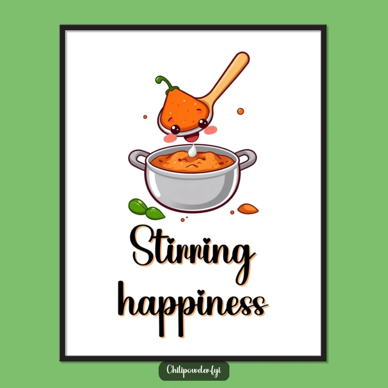Funny Chili Spoon Joy Poster: Art That Stirs Laughter and Happiness