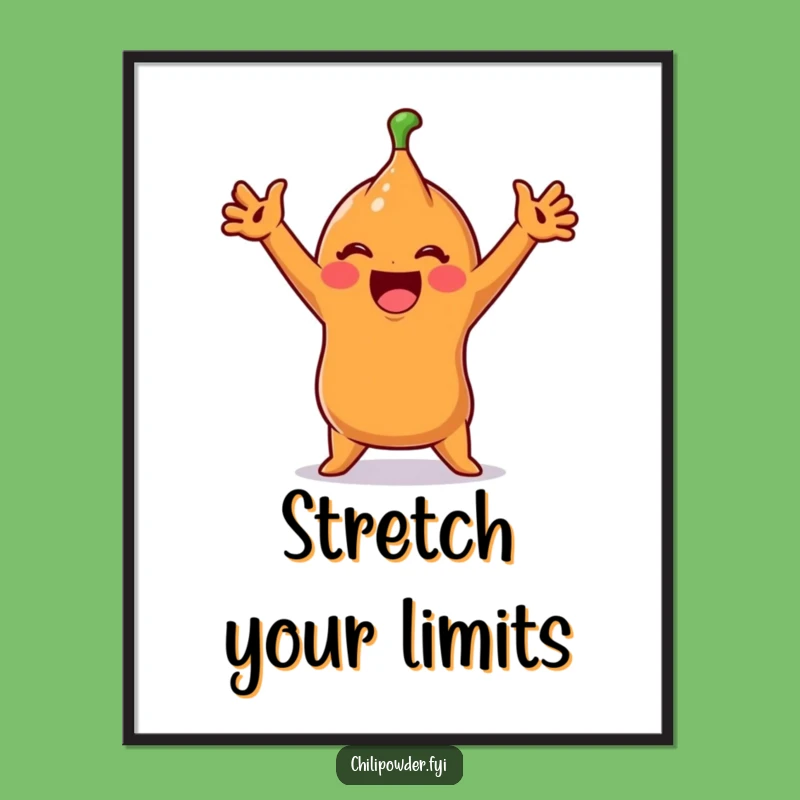 Funny Chili Stretch Poster: Wall Art That Bends Towards Laughter