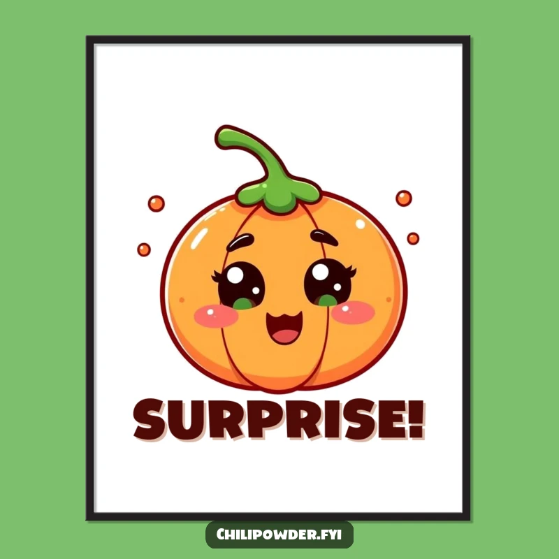 Funny Chili Powder Surprise Poster: Art That Captures Playful Shock