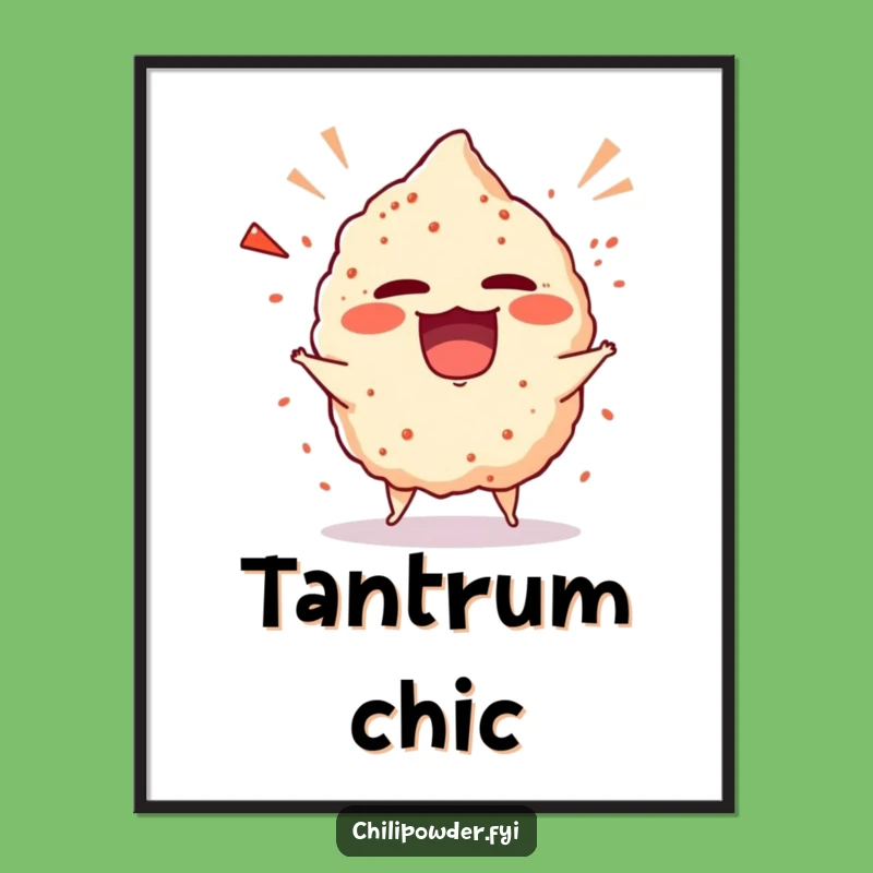 Funny Chili Powder Tantrum Poster - Hilarious Giggling Spice Art Print