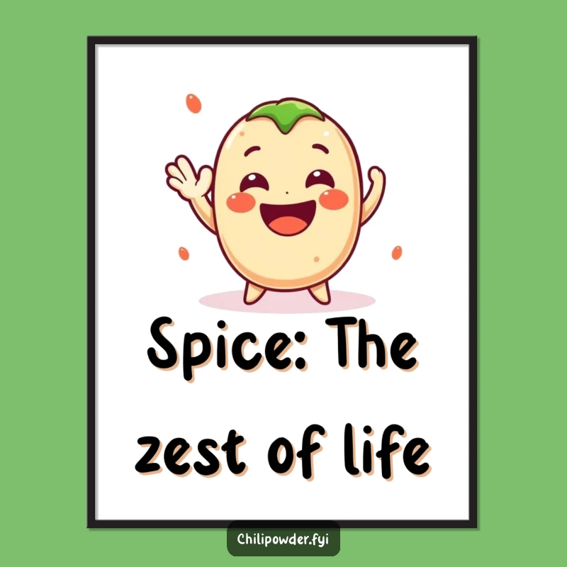 Cheerful Free Printable Wall Art: Kawaii Chili Powder Wave Digital Download