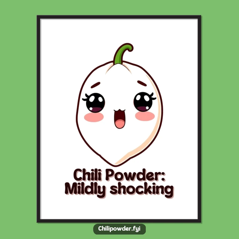 Surprised Free Printable Wall Art: Kawaii Chili Powder Digital Download Art