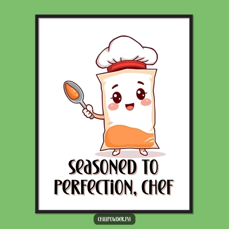 Free Printable Wall Art: Chef Chili Powder Funny Kitchen Decor Downloadable Art