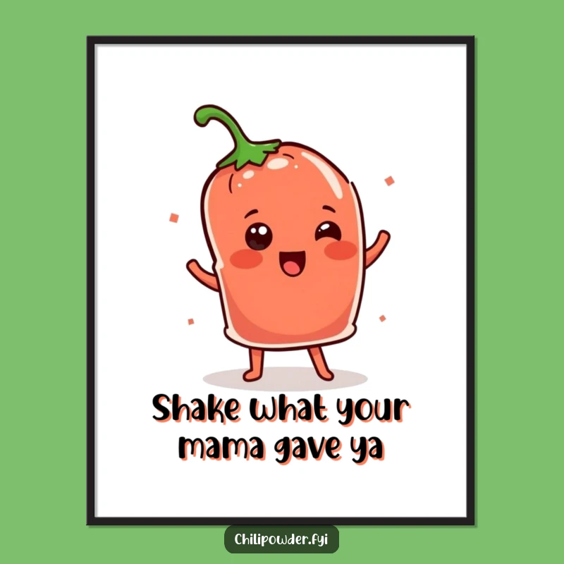 Free Printable Wall Art: Dancing Chili Pouch Hilarious Downloadable Home Decor