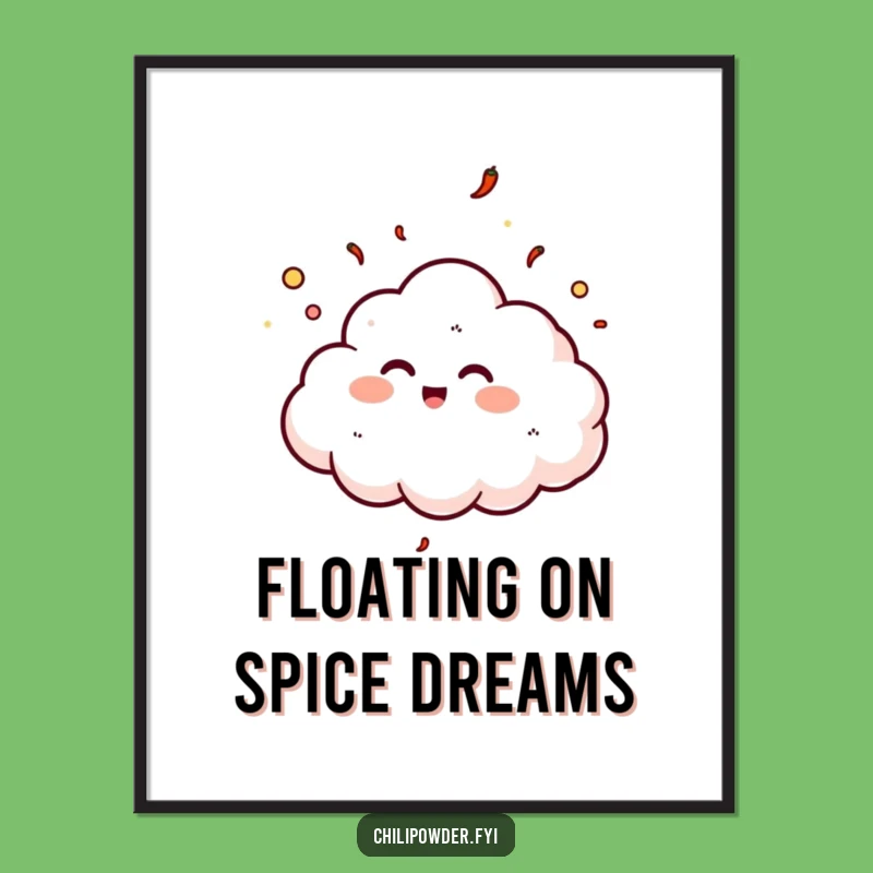 Free Printable Wall Art: Giggling Chili Cloud Humorous Downloadable Decor