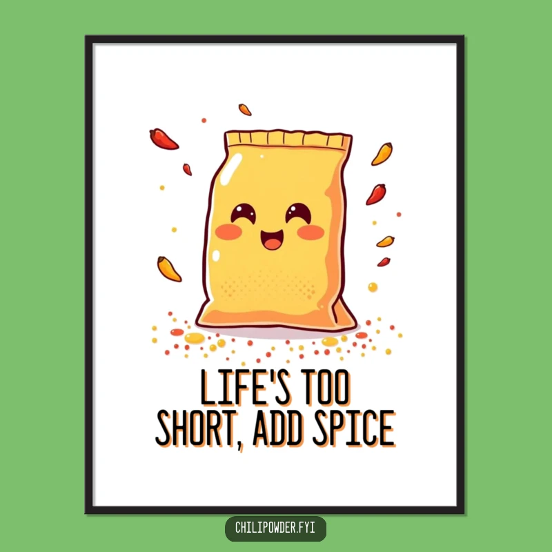 Free Printable Wall Art: Smiling Chili Bag Scattering Spice Hilarious Downloadable Decor