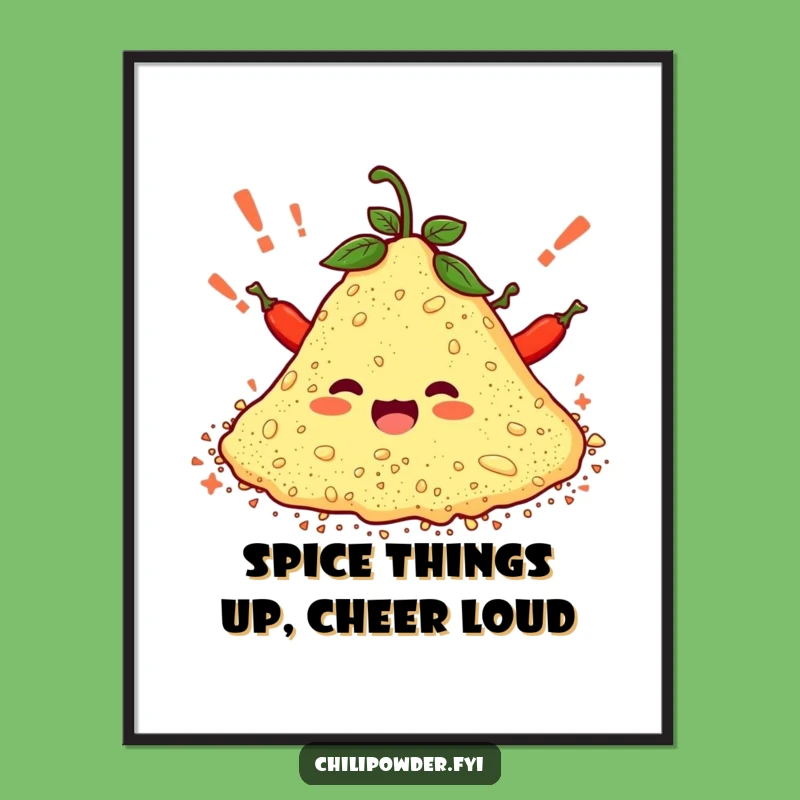 Funny Free Printable Wall Art: Cheering Chili Pile - Energetic Downloadable Decor