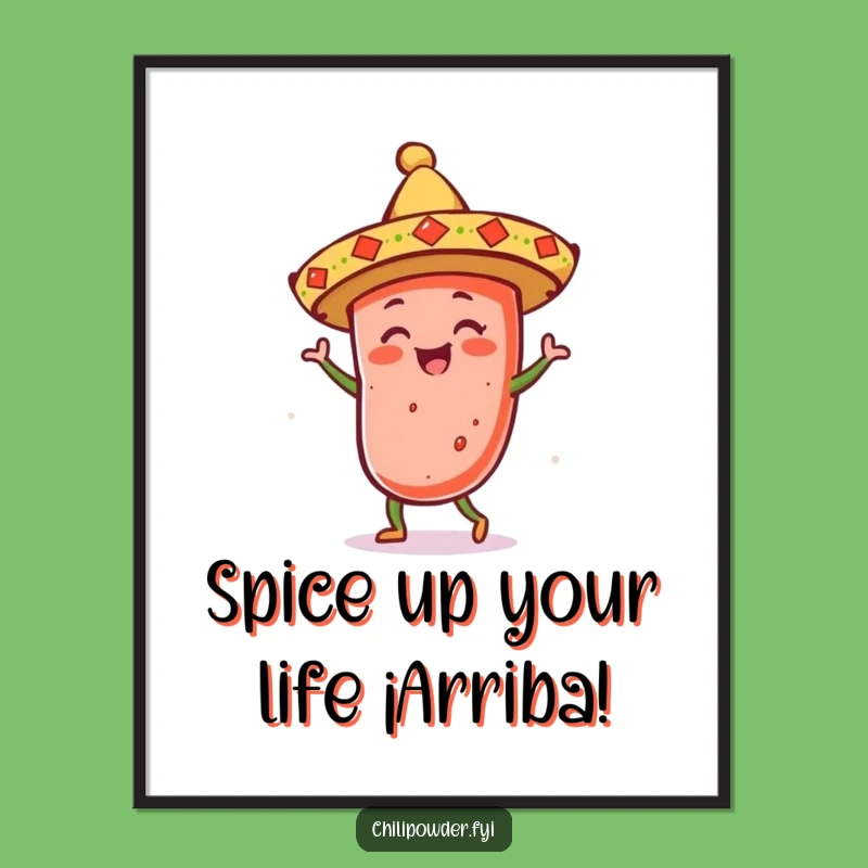 Funny Free Printable Wall Art: Fiesta Kawaii Chili Dancer for Vibrant Decor