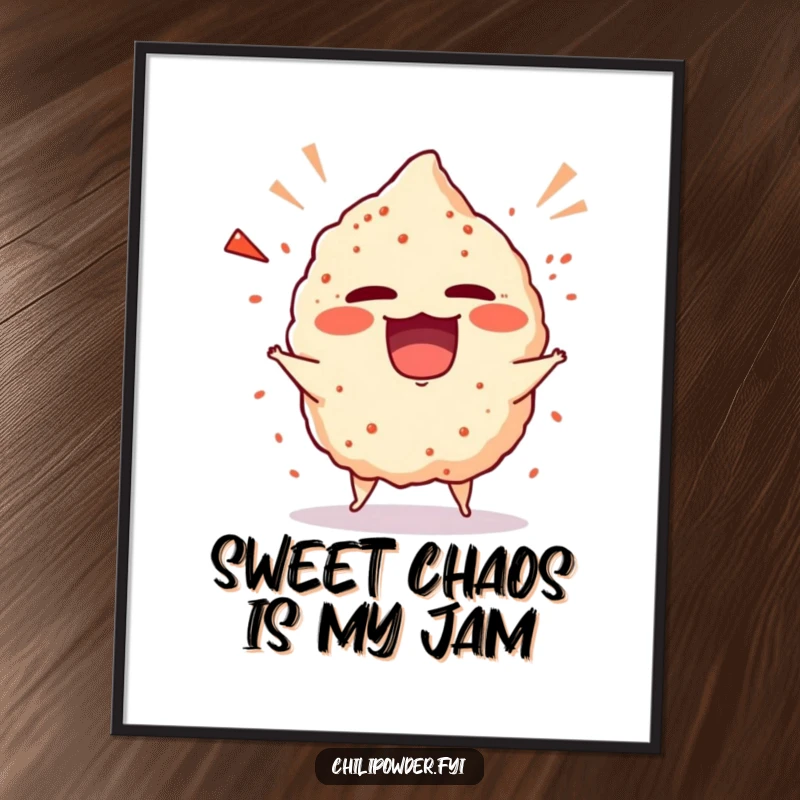 Funny Free Printable Wall Art: Chili puff in a lively, giggling tantrum, full of joy.