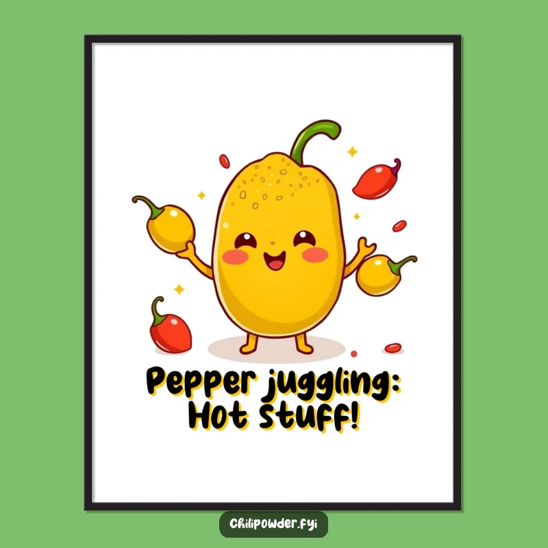 Juggling Fun Free Printable Wall Art: Kawaii Chili Pepper Digital Download