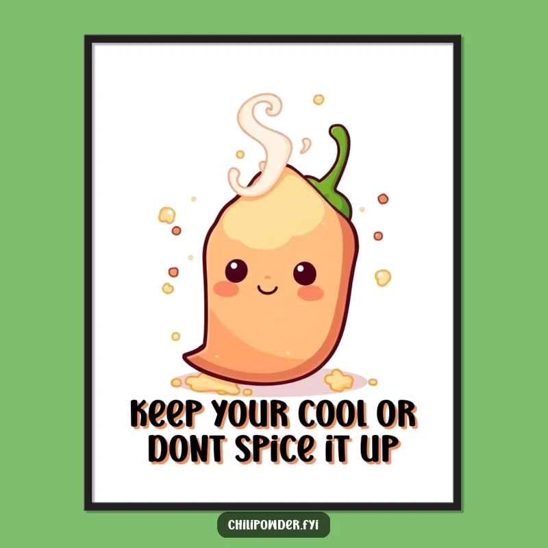 Funny Free Printable Wall Art: Steamy Kawaii Chili for a Hot and Quirky Decor