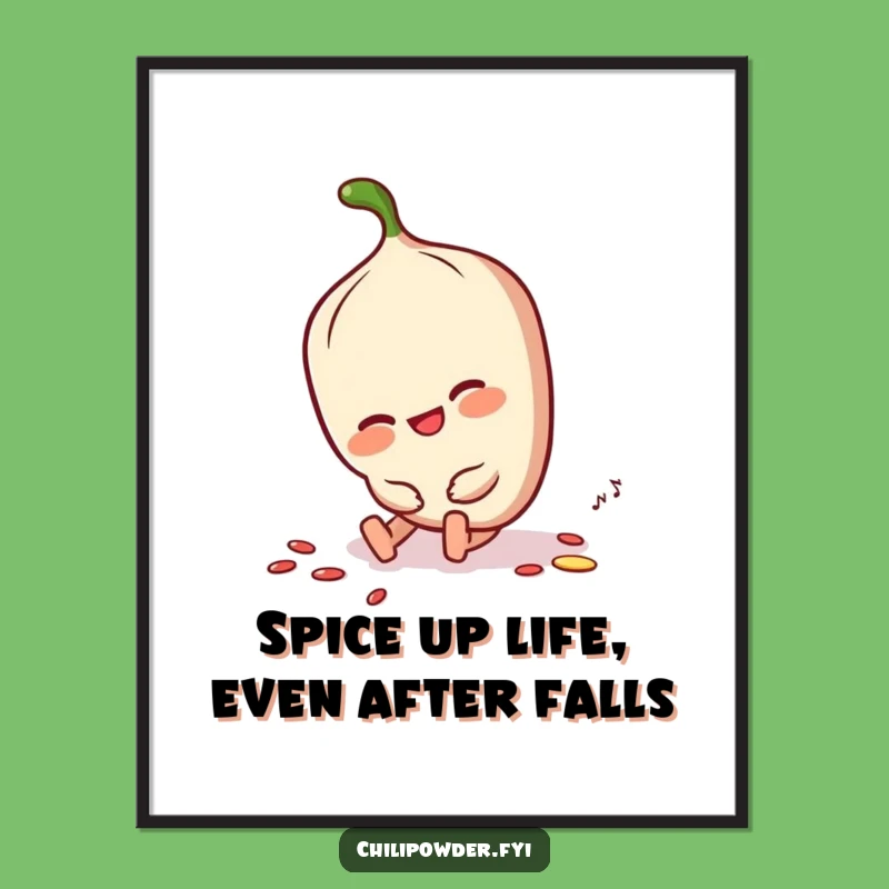 Free Printable Wall Art: Funny Tripping Chili Powder, Hilarious Downloadable Decor