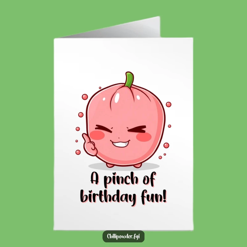 Free Printable Birthday Card: Winking Chili Pinch Mischief Downloadable Gift