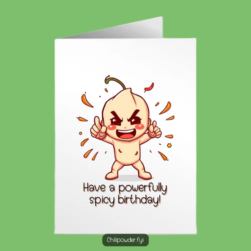 Free Printable Birthday Card: Dramatic Chili Funny Downloadable Party Gift